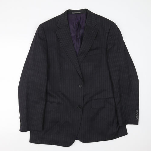 Greenwoods Mens Grey Striped  Jacket Suit Jacket Size 42