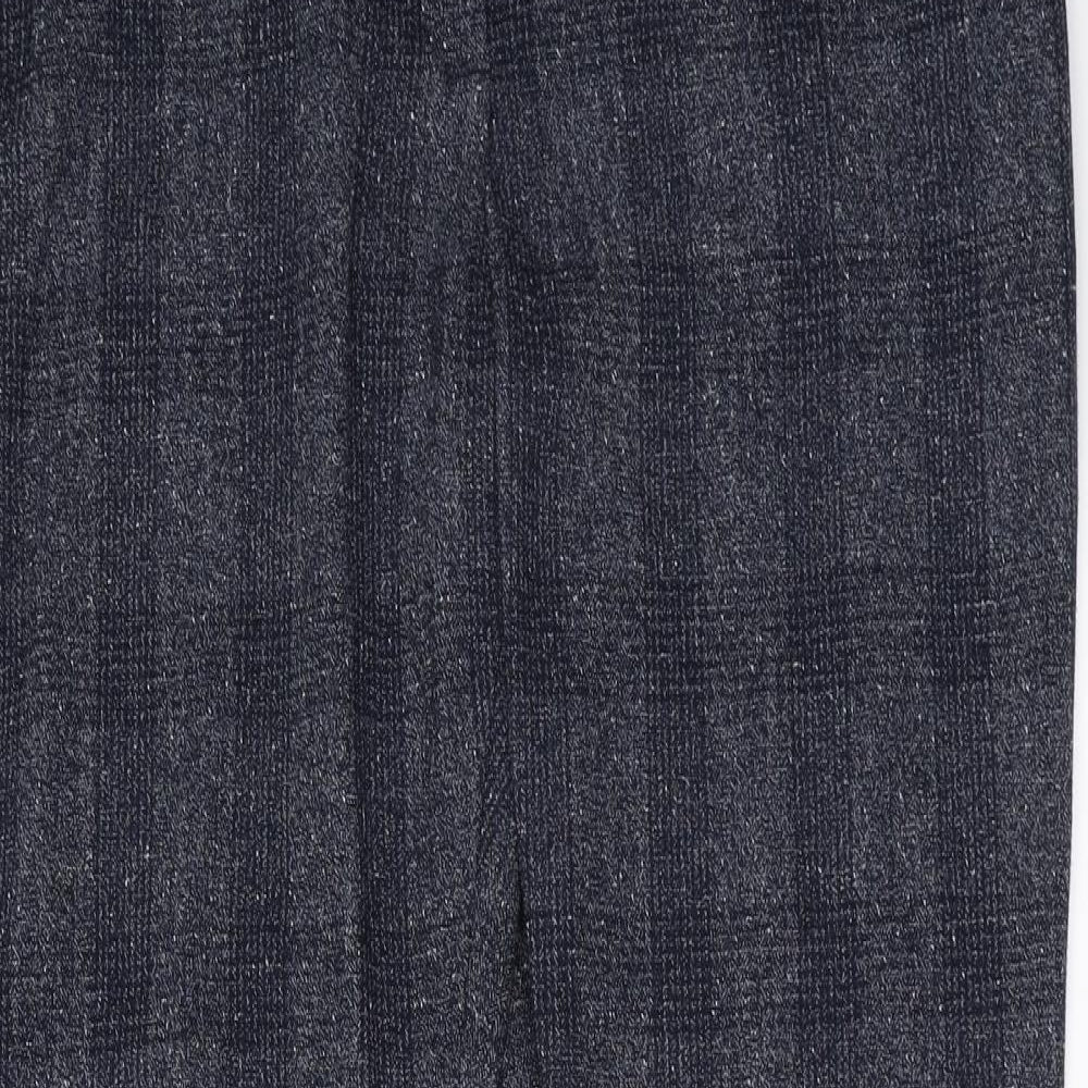 Marks and Spencer Womens Blue Check  Trousers  Size 14 L31 in - Bootcut