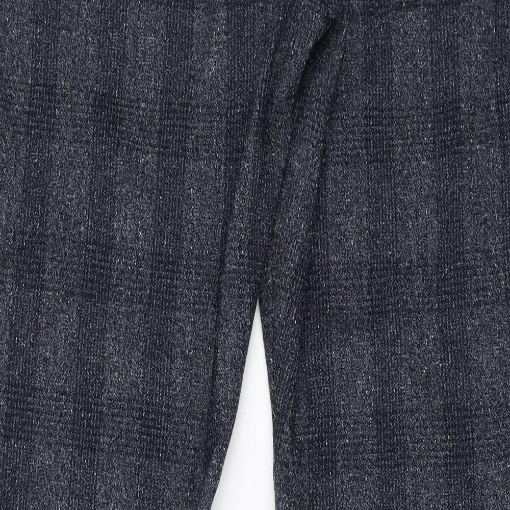 Marks and Spencer Womens Blue Check  Trousers  Size 14 L31 in - Bootcut