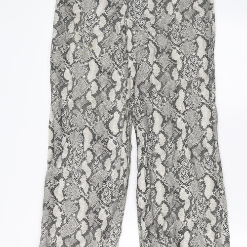 H&M Womens Grey Animal Print  Trousers  Size 8 L29 in - Snake Print