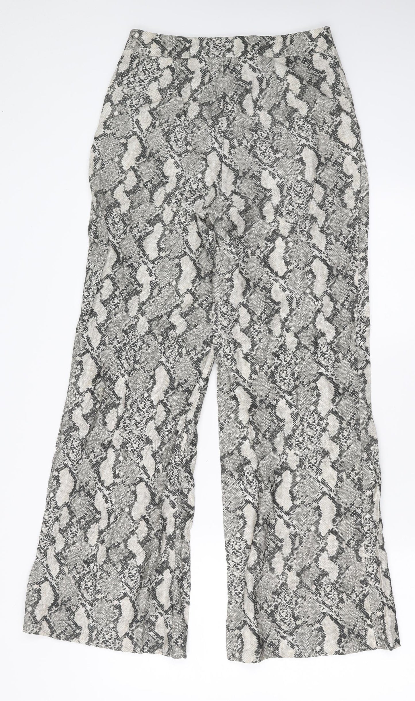 H&M Womens Grey Animal Print  Trousers  Size 8 L29 in - Snake Print