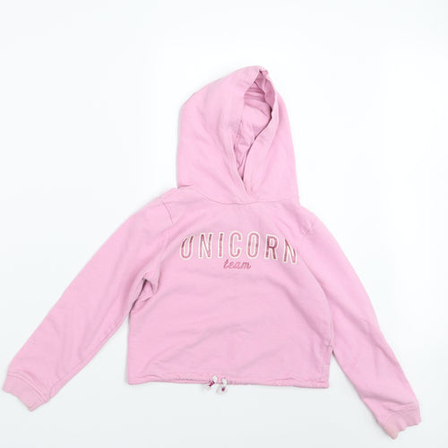 H&M Girls Pink   Pullover Hoodie Size 7-8 Years