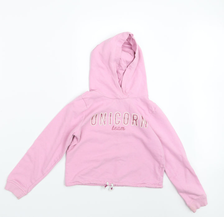 H&M Girls Pink   Pullover Hoodie Size 7-8 Years