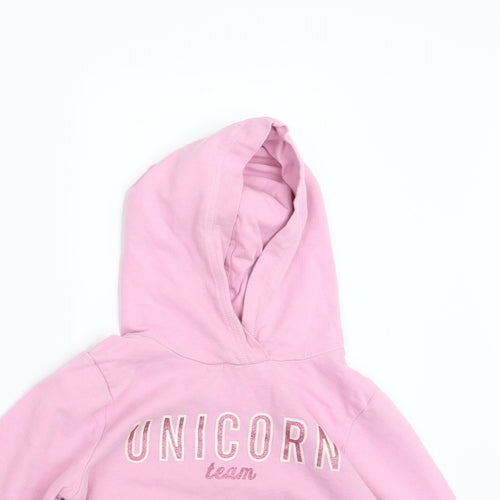 H&M Girls Pink   Pullover Hoodie Size 7-8 Years