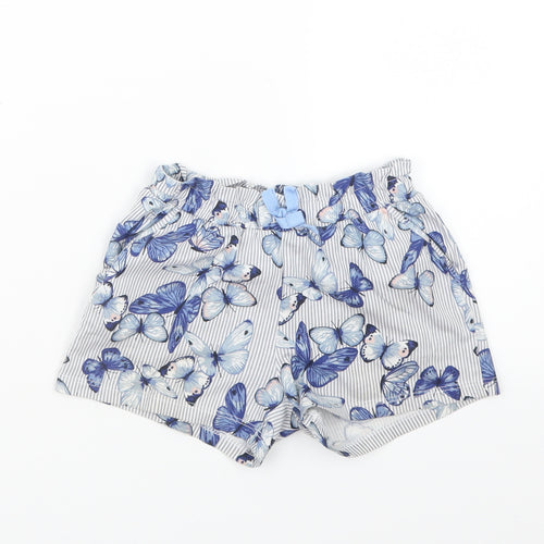H&M Girls Blue Geometric  Boyfriend Shorts Size 5-6 Years - Butterflies