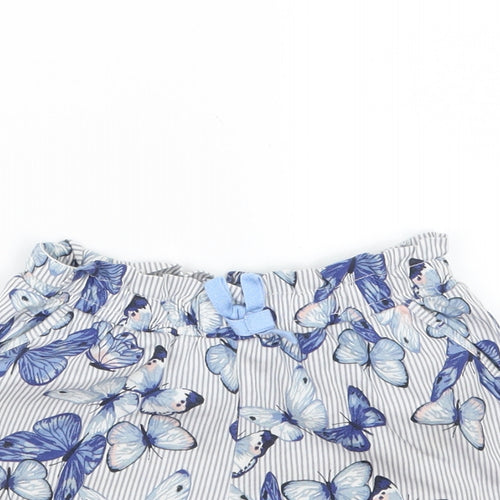 H&M Girls Blue Geometric  Boyfriend Shorts Size 5-6 Years - Butterflies