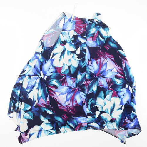 Yours Womens Blue Geometric  Basic Blouse Size 26