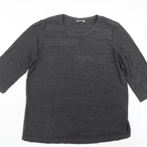 Canda Womens Grey   Basic T-Shirt Size XL
