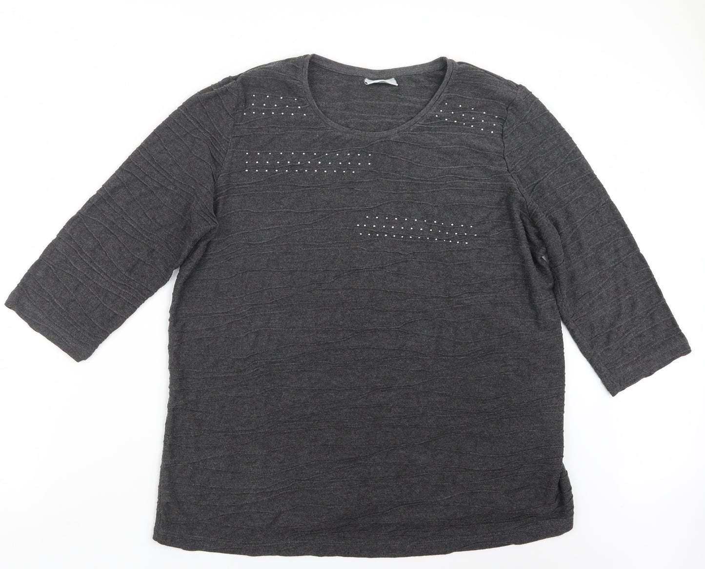 Canda Womens Grey   Basic T-Shirt Size XL