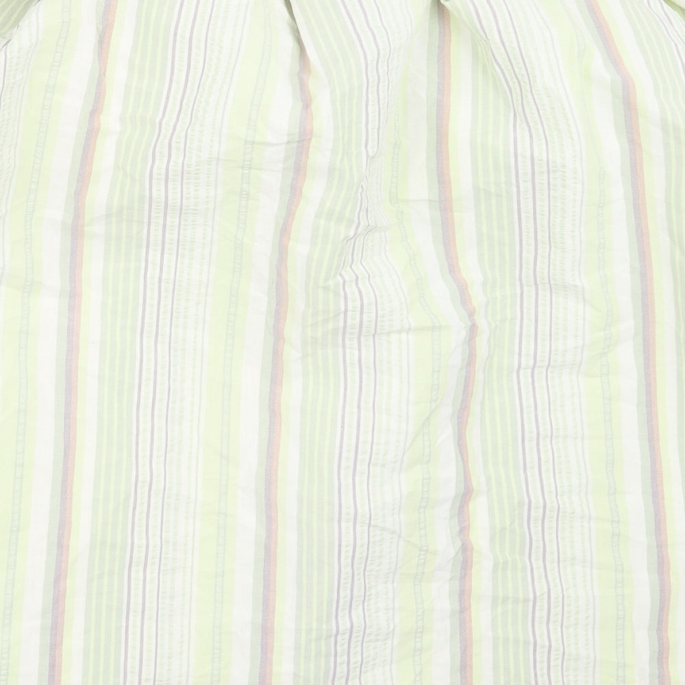Preworn Womens Green Striped  A-Line Skirt Size 40 in
