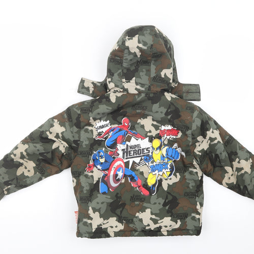Marvel Heroes Boys Green Geometric  Jacket  Size 3-4 Years  - Marvel