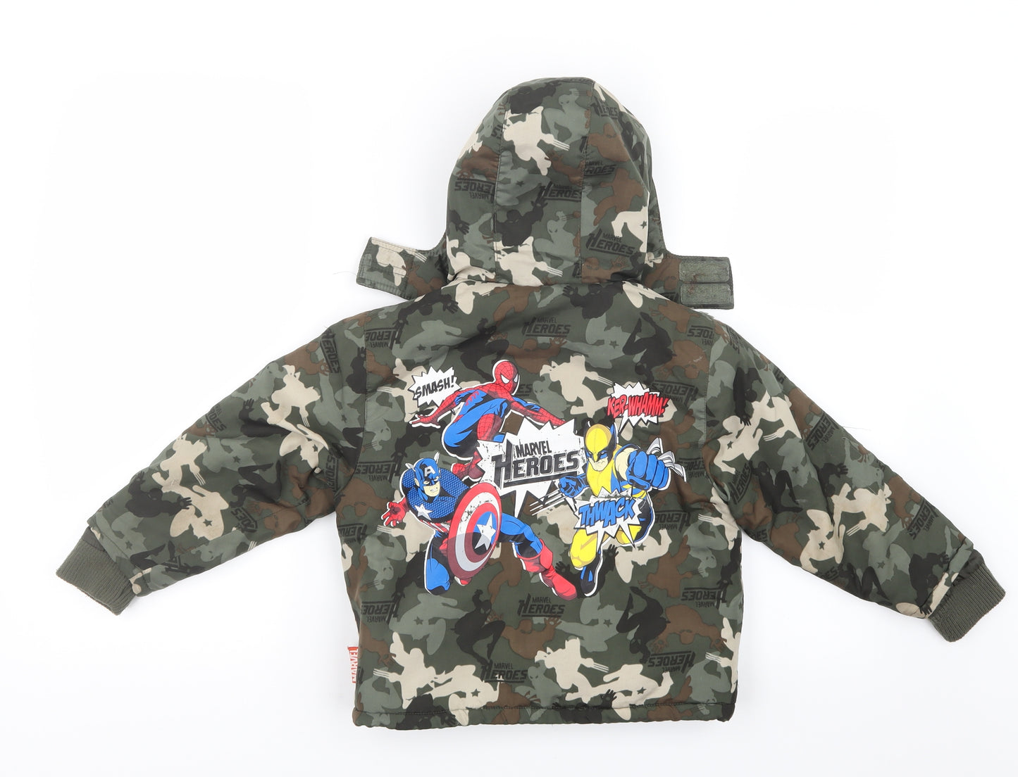 Marvel Heroes Boys Green Geometric  Jacket  Size 3-4 Years  - Marvel