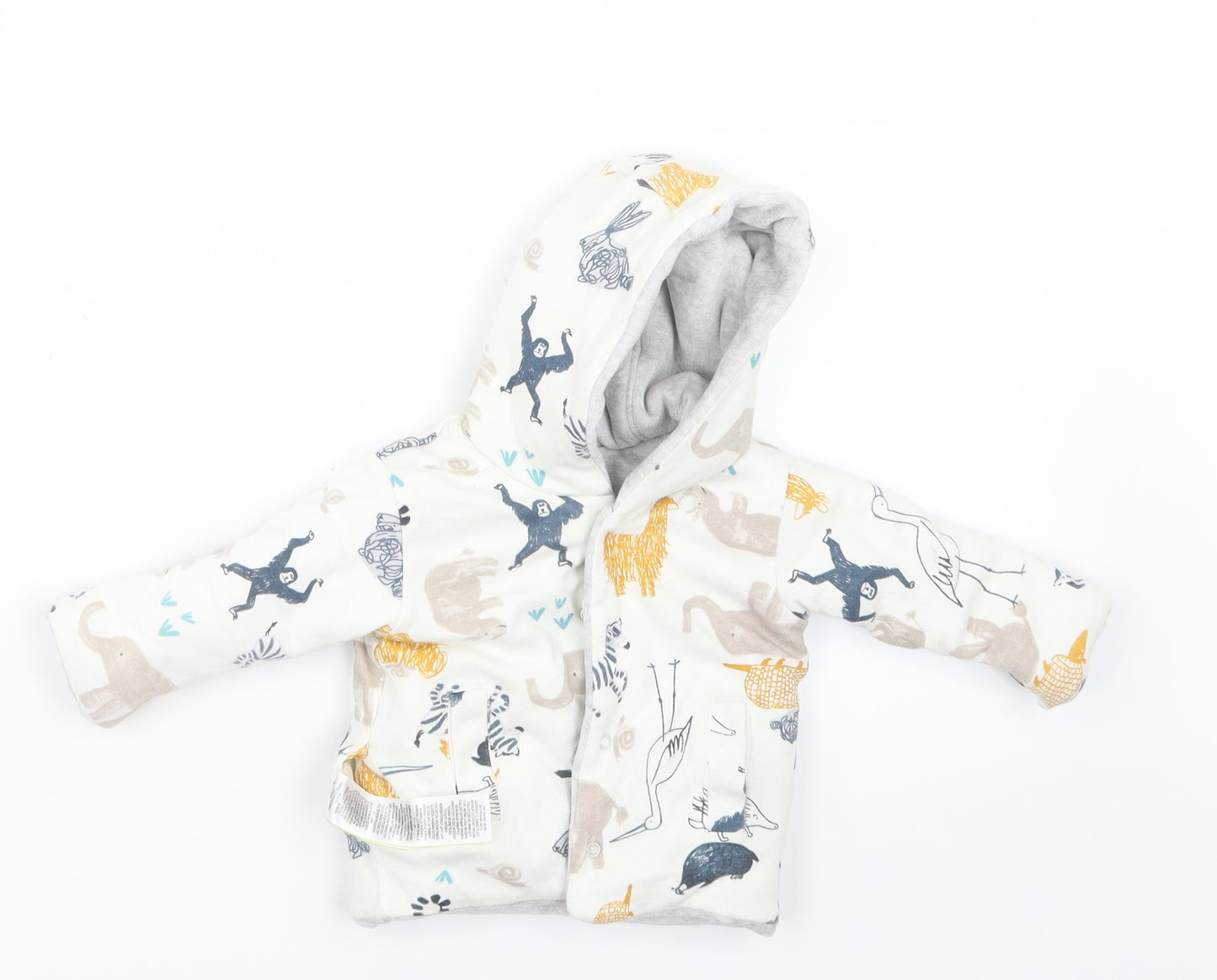 Marks and Spencer Boys White Geometric Corduroy Jacket  Size 0-3 Months