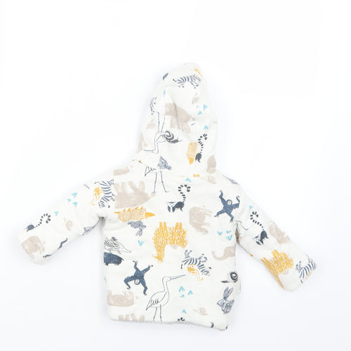 Marks and Spencer Boys White Geometric Corduroy Jacket  Size 0-3 Months