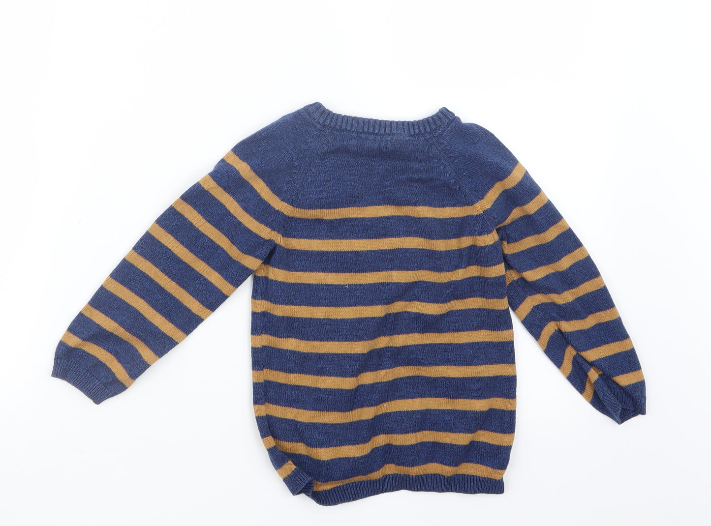H&M Boys Blue Striped Knit Pullover Jumper Size 2 Years