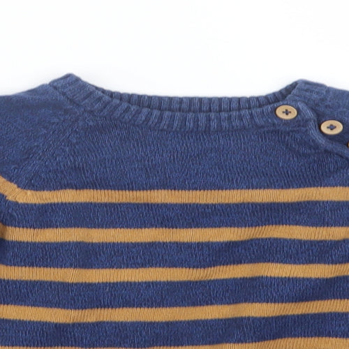 H&M Boys Blue Striped Knit Pullover Jumper Size 2 Years