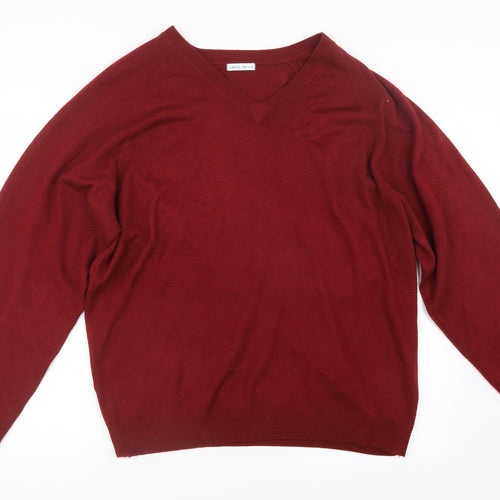 Simon Taylor Mens Red  Knit Pullover Jumper Size M