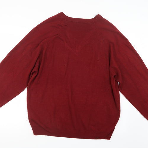 Simon Taylor Mens Red  Knit Pullover Jumper Size M