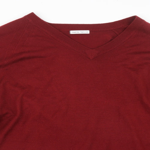 Simon Taylor Mens Red  Knit Pullover Jumper Size M