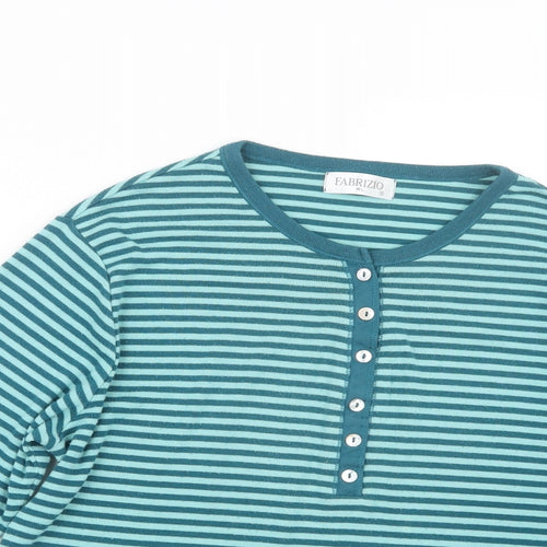 Fabrizio Womens Green Striped  Pullover Jumper Size XL