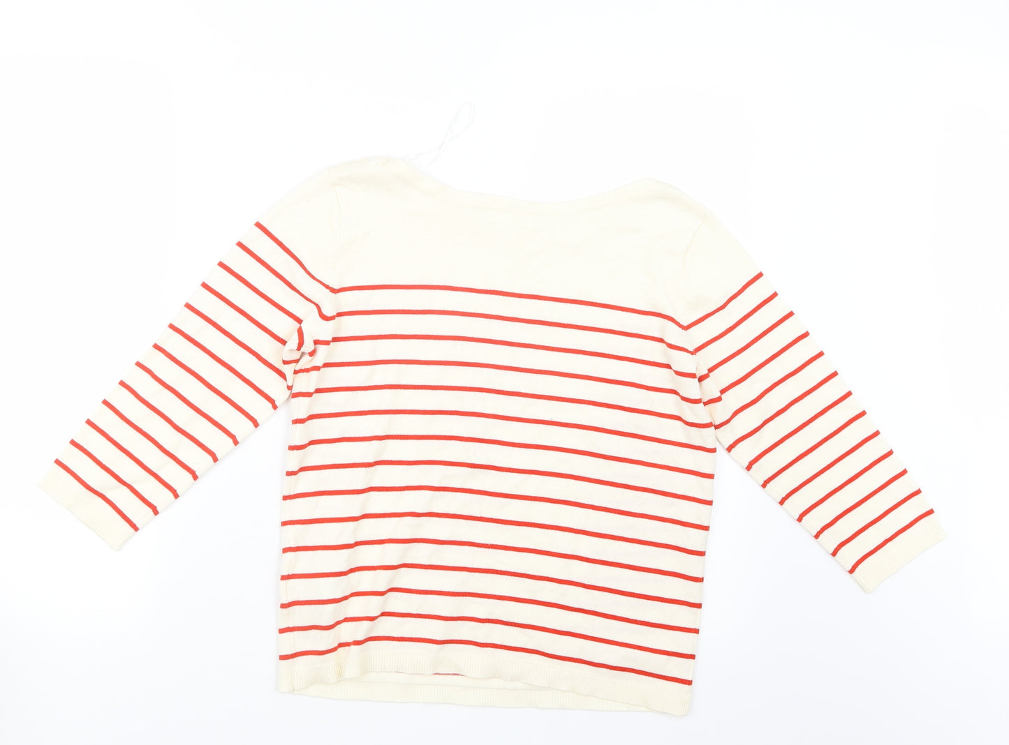 H&M Womens Red Striped Knit Pullover Jumper Size S