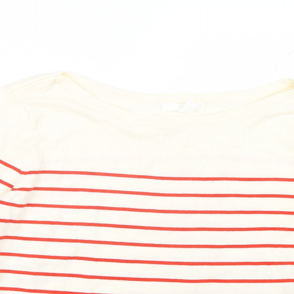 H&M Womens Red Striped Knit Pullover Jumper Size S