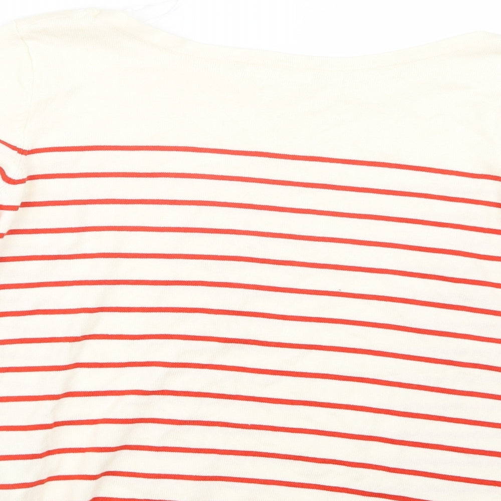 H&M Womens Red Striped Knit Pullover Jumper Size S