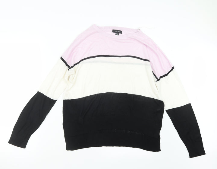New Look Womens Black  Knit Pullover Jumper Size M