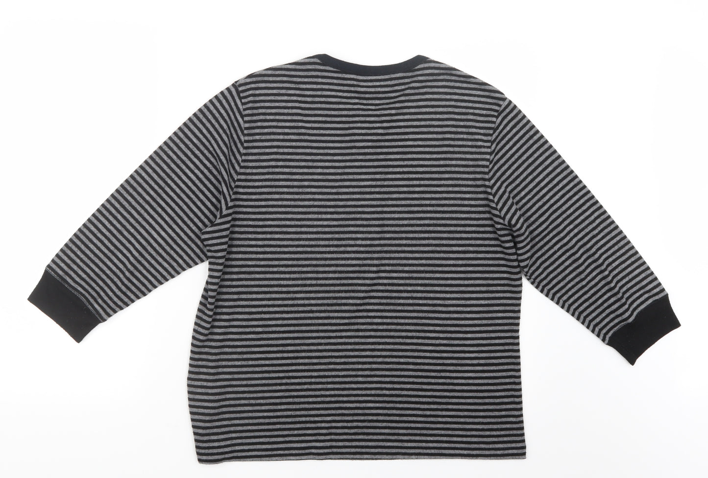 Fabrizio Womens Grey Striped Knit Pullover Jumper Size XL
