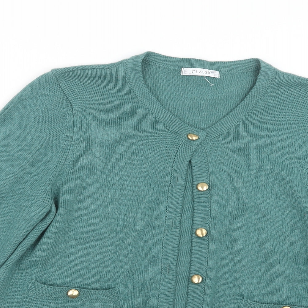 Marks and Spencer Womens Green  Knit Cardigan Jumper Size 16