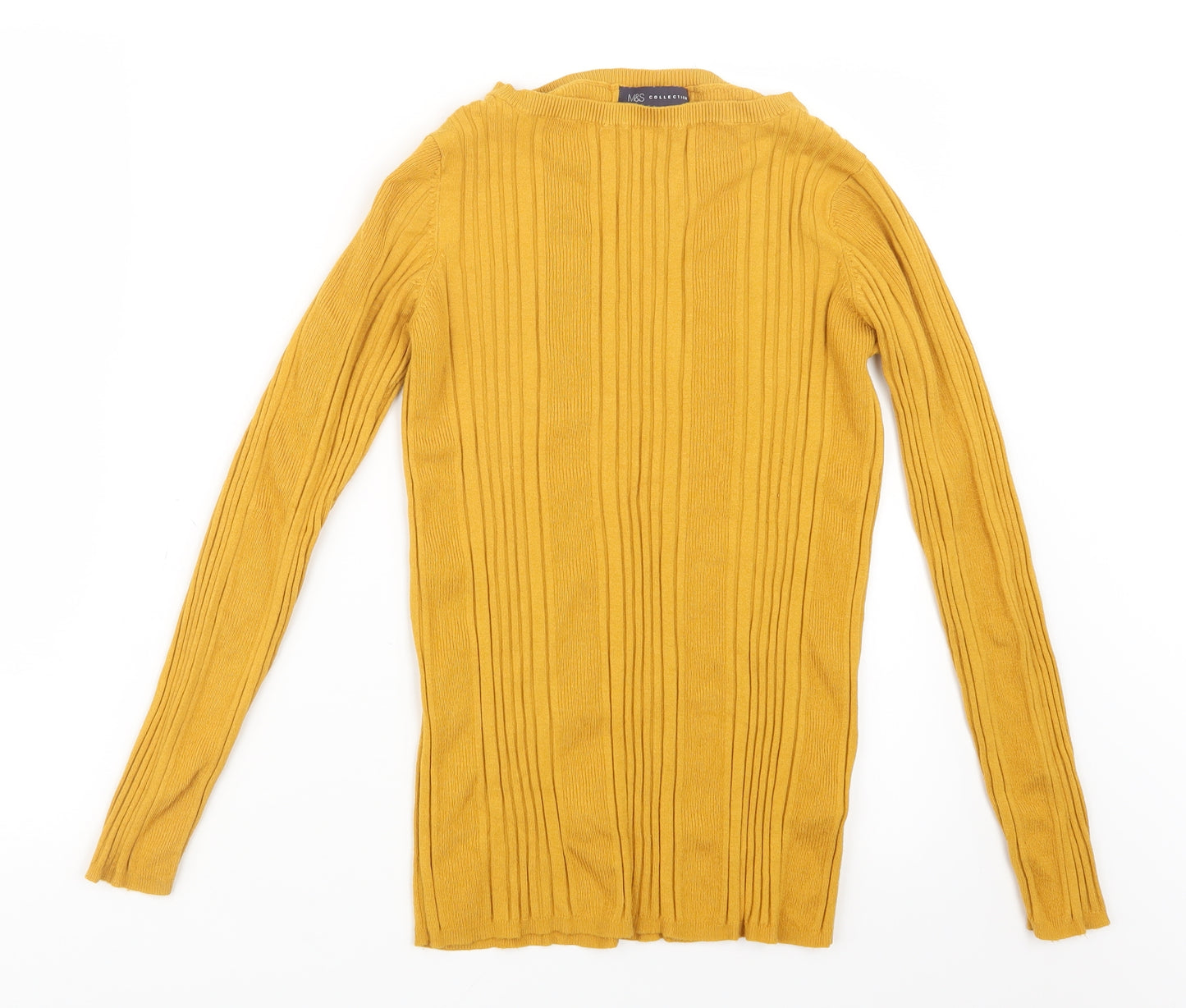 Marks and Spencer Womens Yellow  Knit Pullover Jumper Size 14