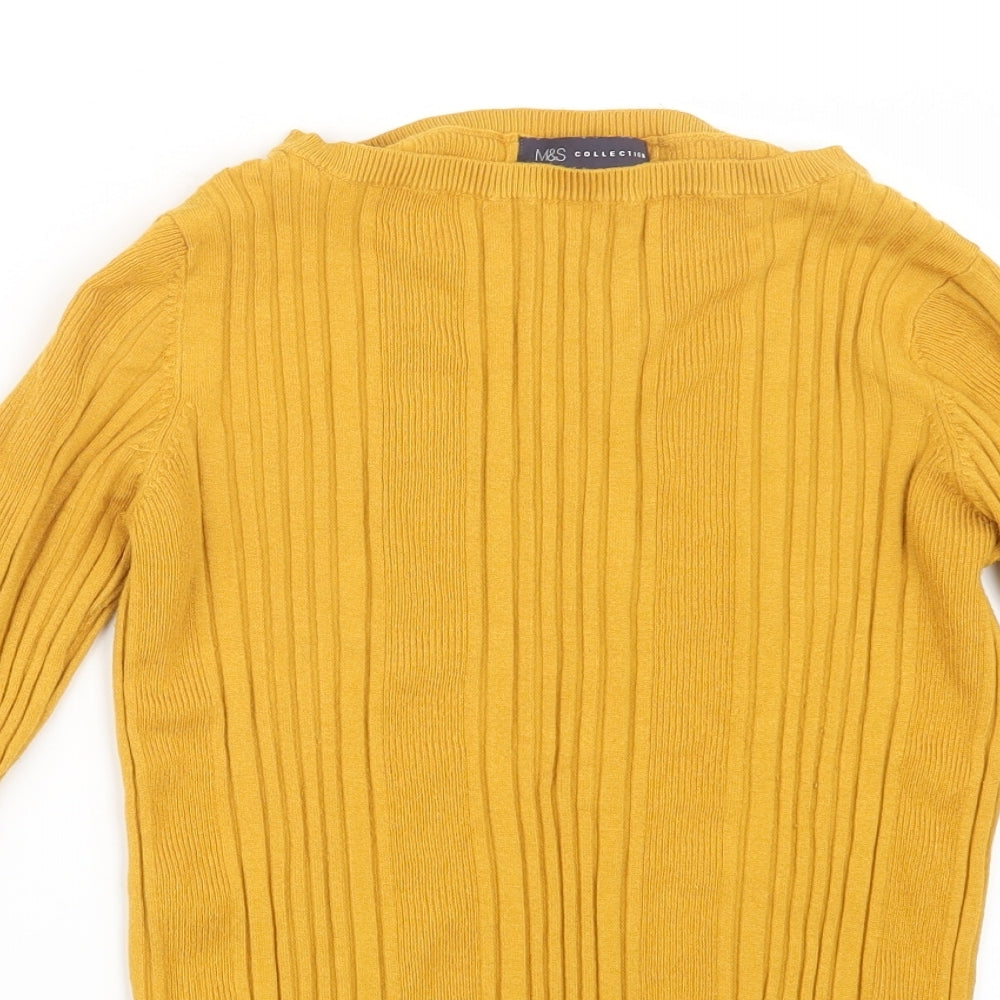 Marks and Spencer Womens Yellow  Knit Pullover Jumper Size 14