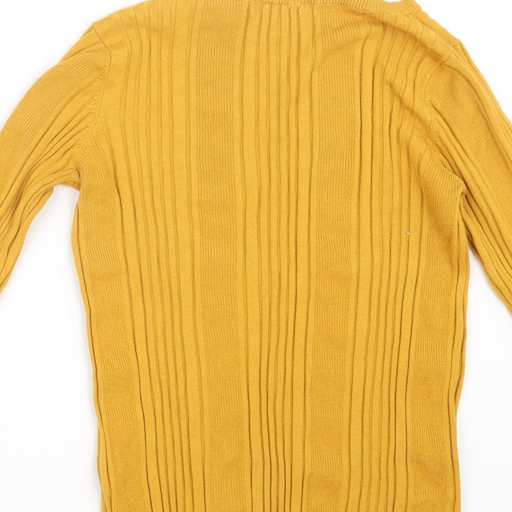 Marks and Spencer Womens Yellow  Knit Pullover Jumper Size 14