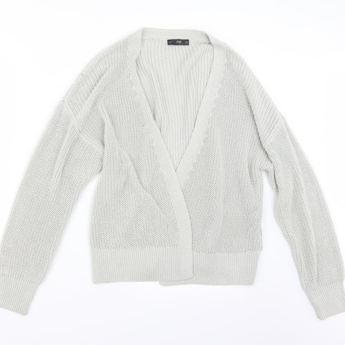 F&F Womens Grey  Knit Cardigan Jumper Size 14