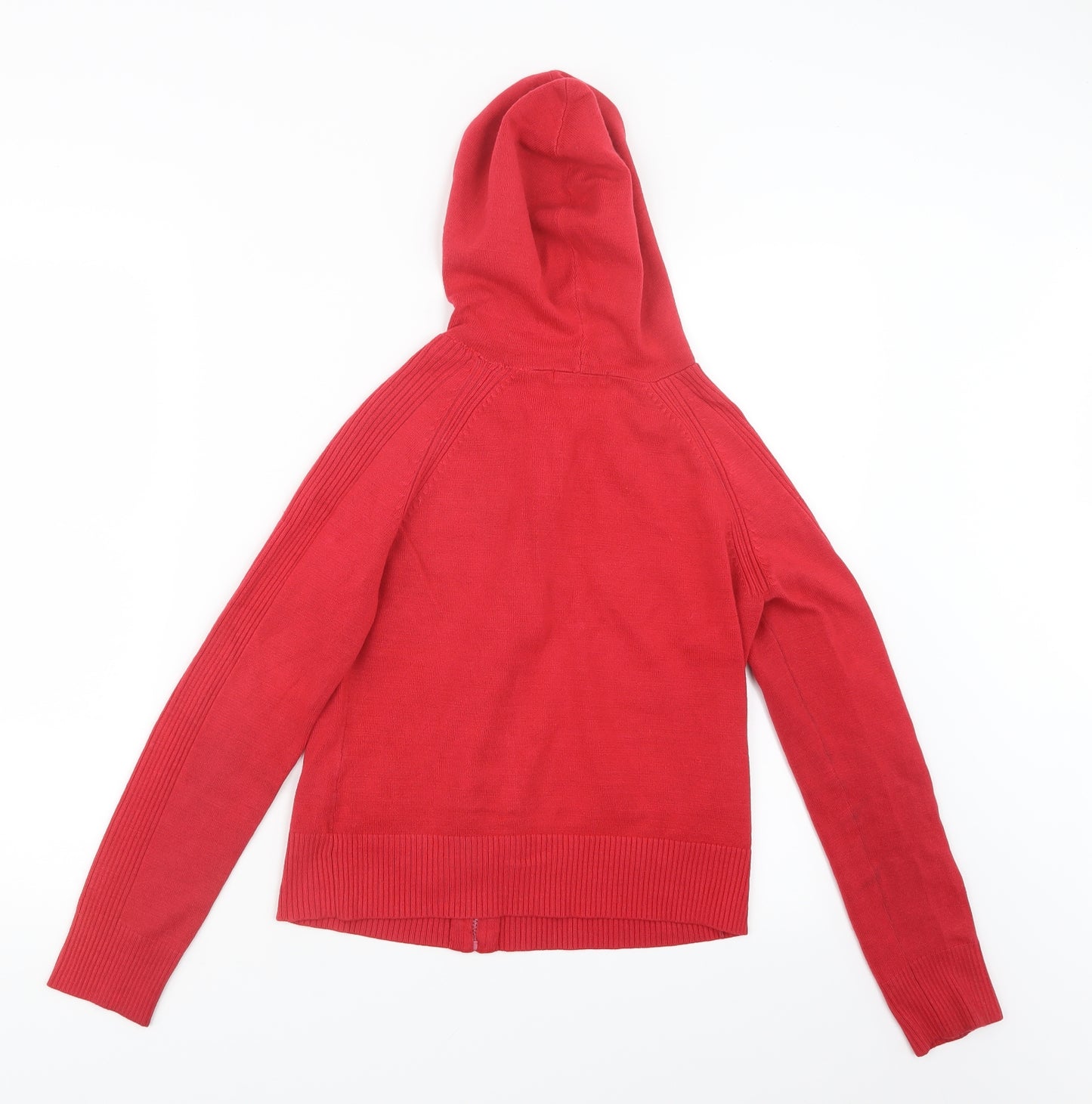 George Womens Red  Knit Full Zip Hoodie Size 14