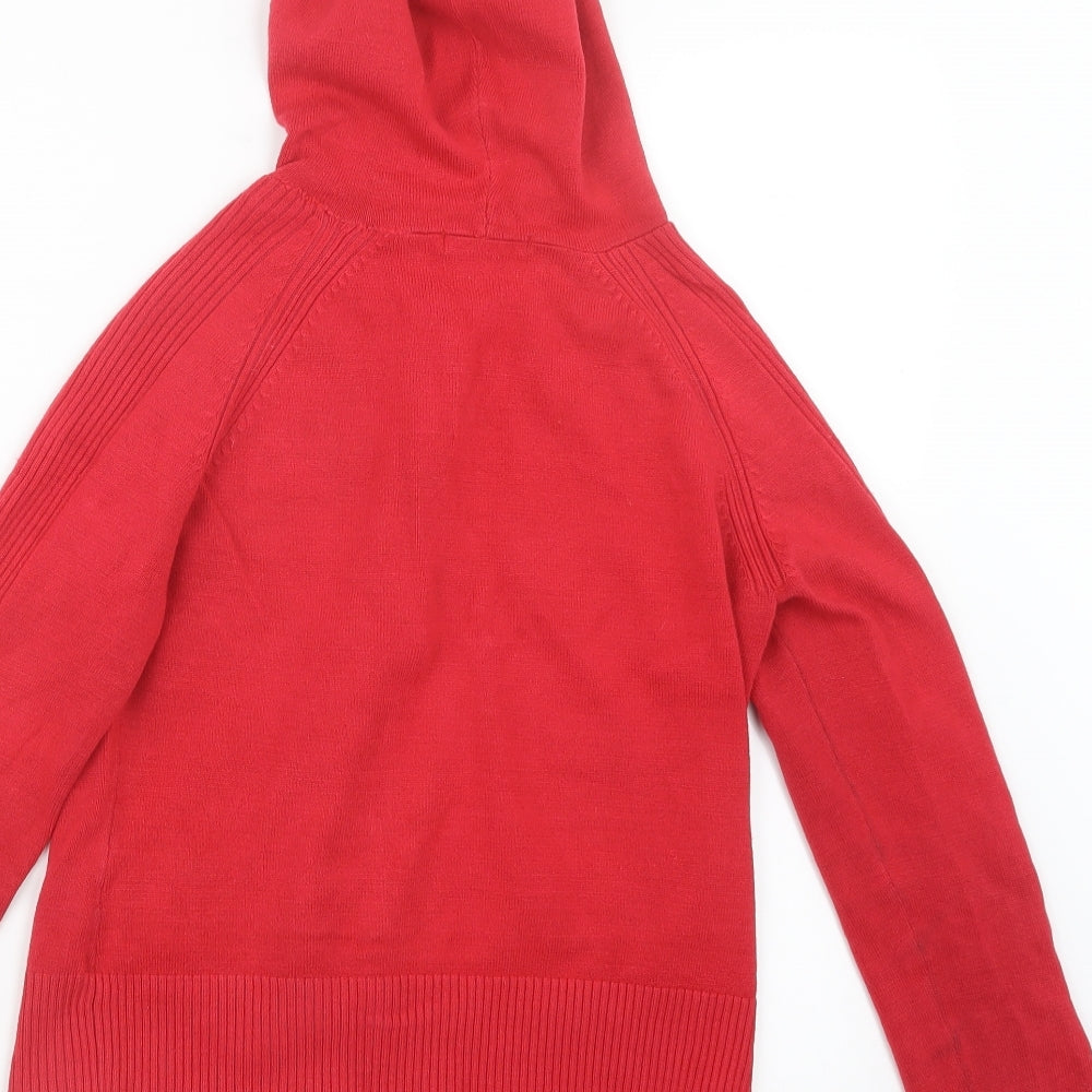 George Womens Red  Knit Full Zip Hoodie Size 14