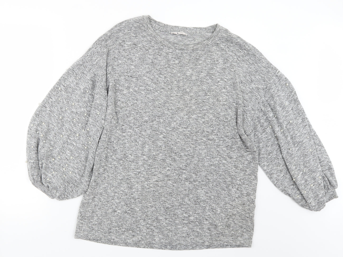 TU Womens Grey  Knit Pullover Jumper Size 12