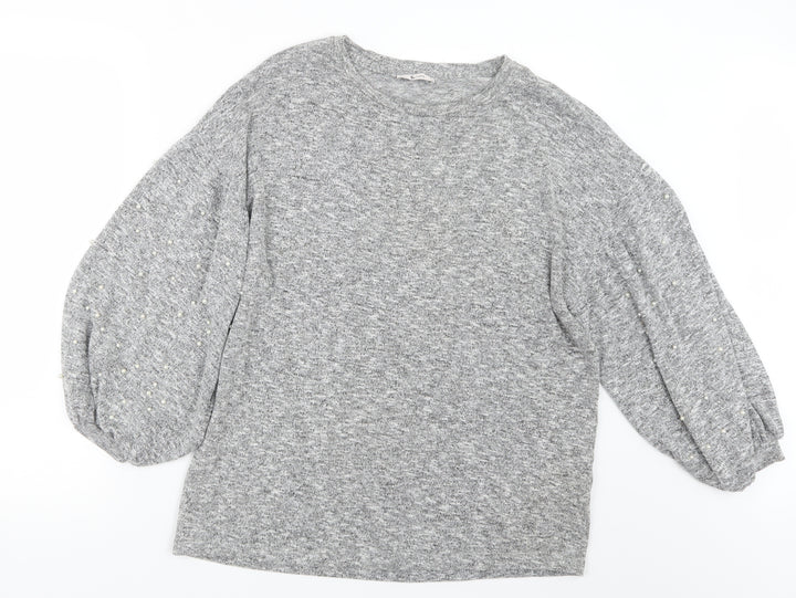 TU Womens Grey  Knit Pullover Jumper Size 12