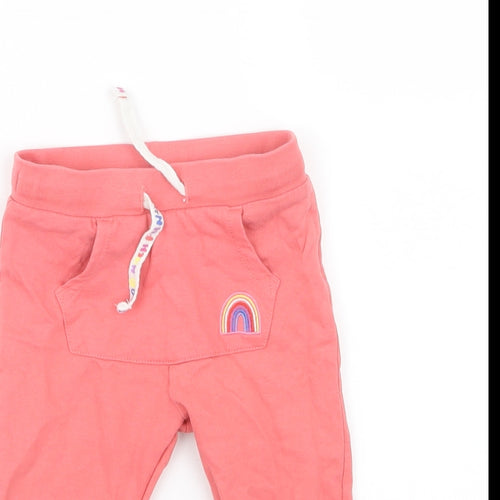 F&F Girls Pink   Jogger Trousers Size 6-9 Months
