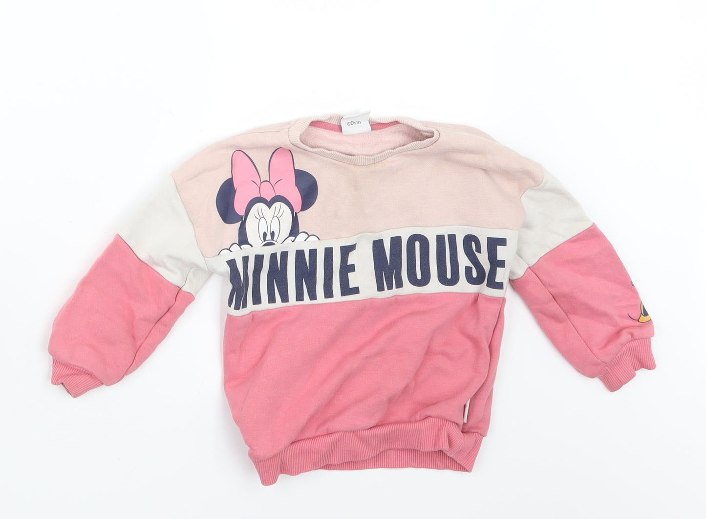 Tesco Girls Pink   Pullover Jumper Size 2-3 Years  - Minnie Mouse