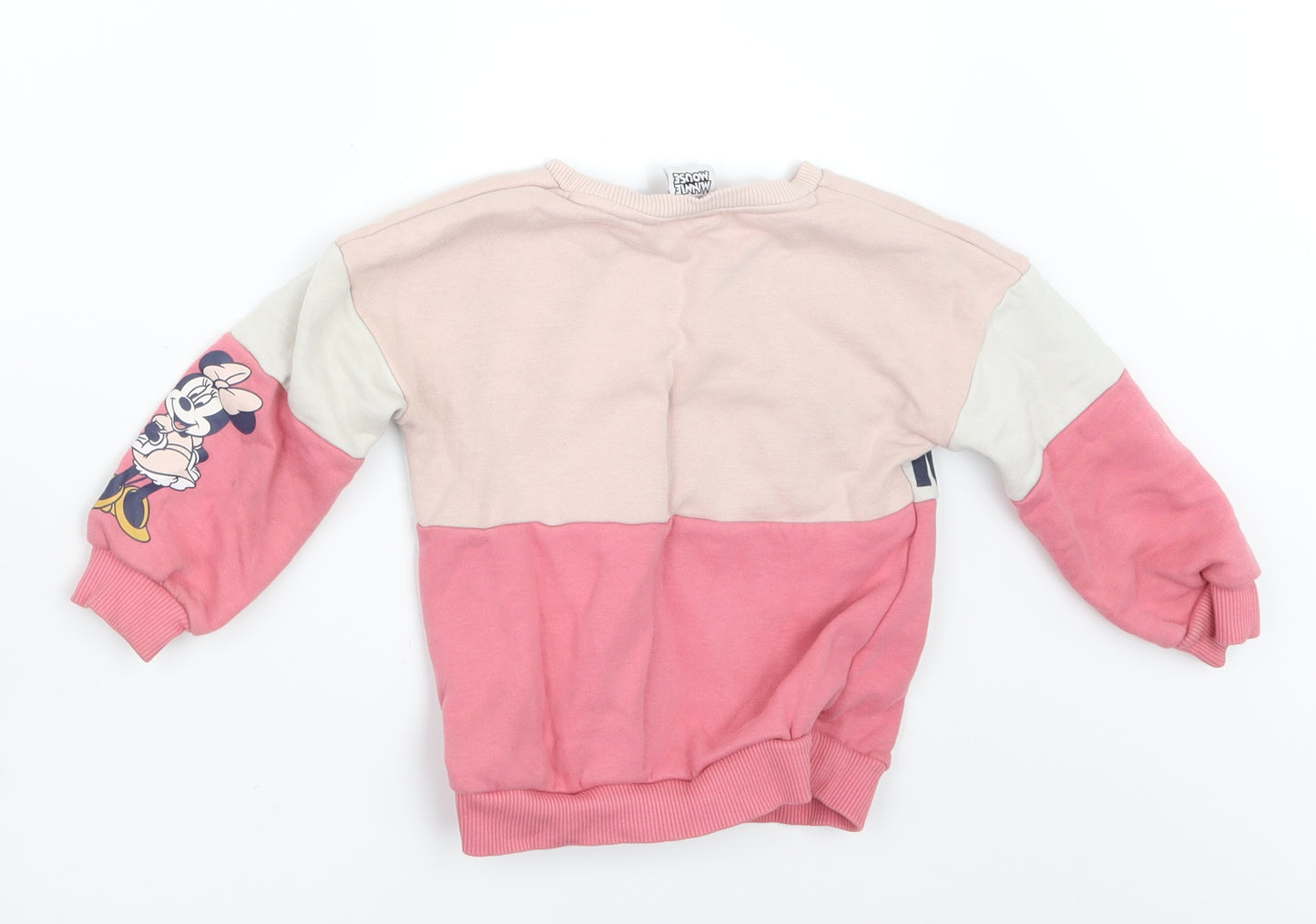 Tesco Girls Pink   Pullover Jumper Size 2-3 Years  - Minnie Mouse