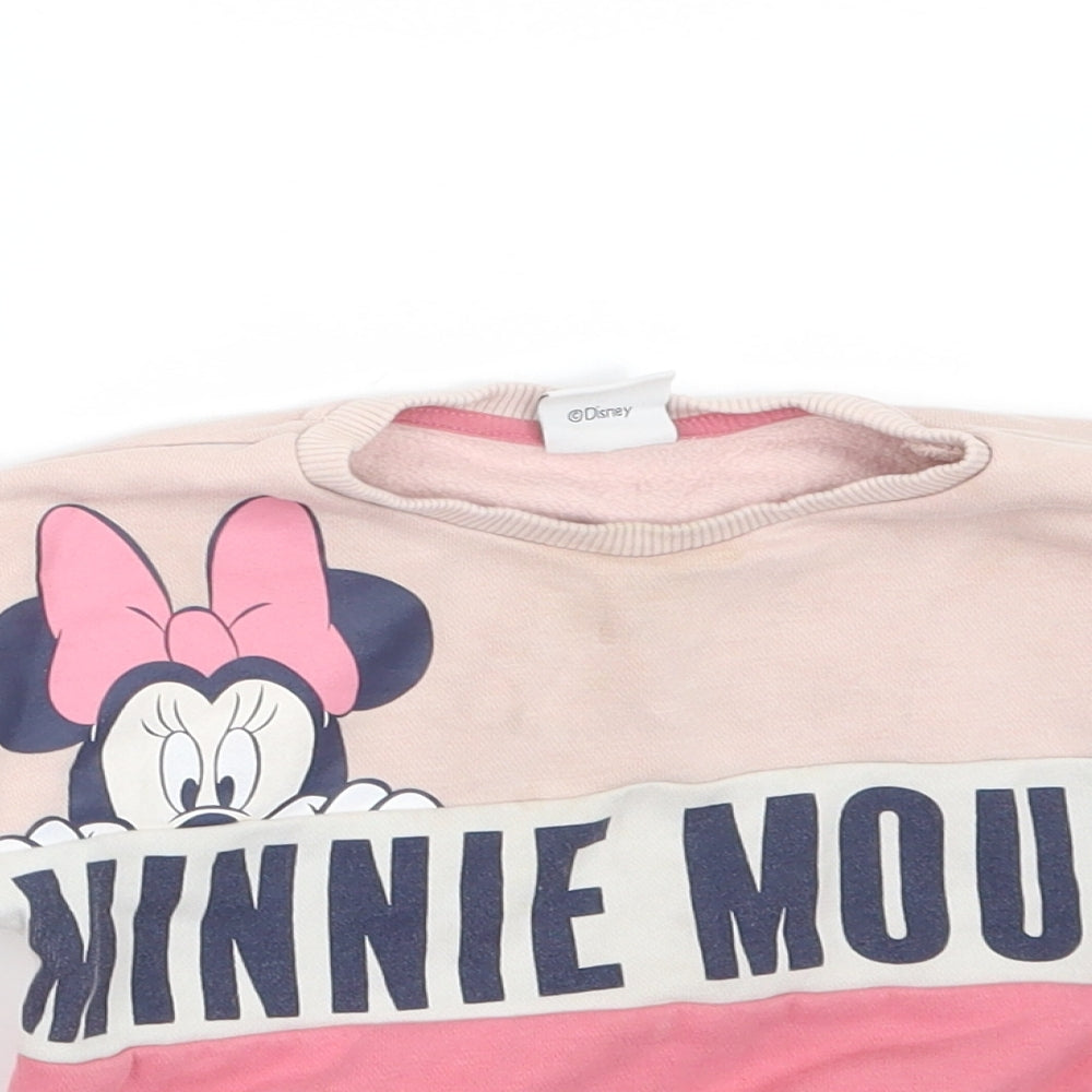Tesco Girls Pink   Pullover Jumper Size 2-3 Years  - Minnie Mouse