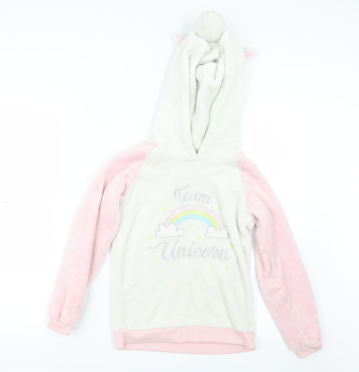 I Believe In Unicorns Girls Pink Geometric Top Pyjama Top Size 10-11 Years - Unicorn