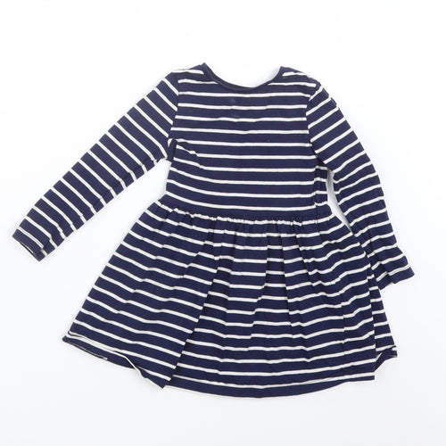 F&F Girls Blue Striped  T-Shirt Dress  Size 2-3 Years