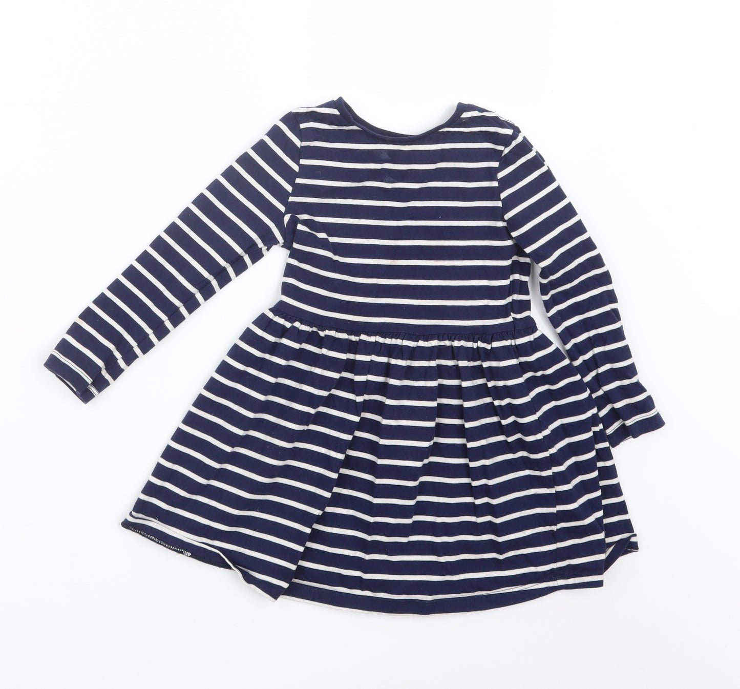 F&F Girls Blue Striped  T-Shirt Dress  Size 2-3 Years