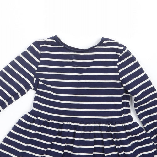 F&F Girls Blue Striped  T-Shirt Dress  Size 2-3 Years
