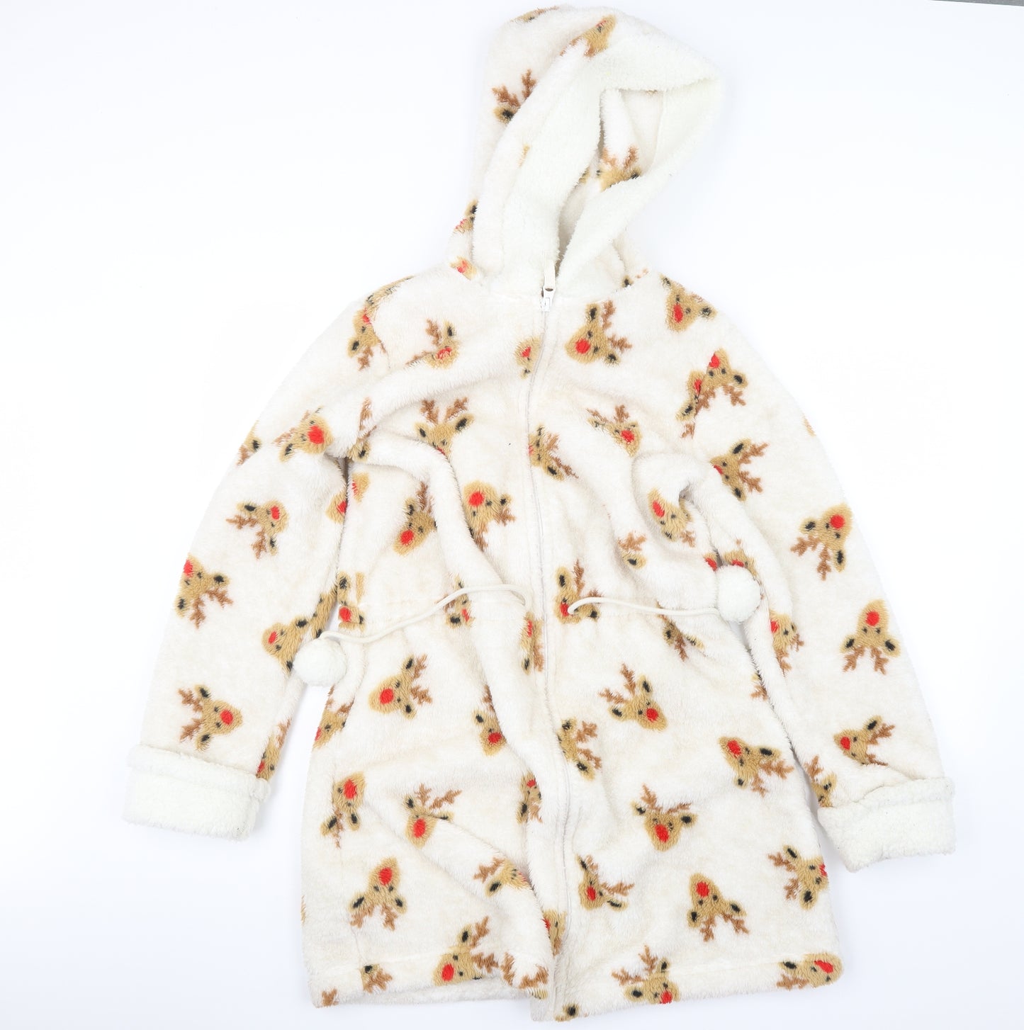 Marks and Spencer Womens White Geometric  Top One Piece Size 8  - Christmas