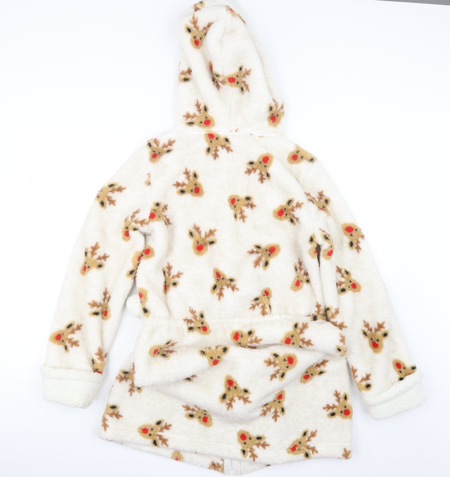 Marks and Spencer Womens White Geometric  Top One Piece Size 8  - Christmas