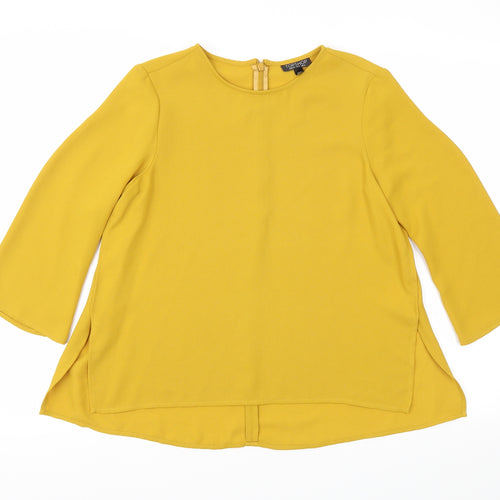 TOPSHOP  Womens Yellow   Basic Blouse Size 6