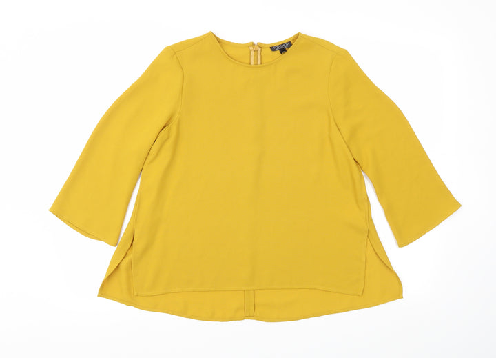 TOPSHOP  Womens Yellow   Basic Blouse Size 6